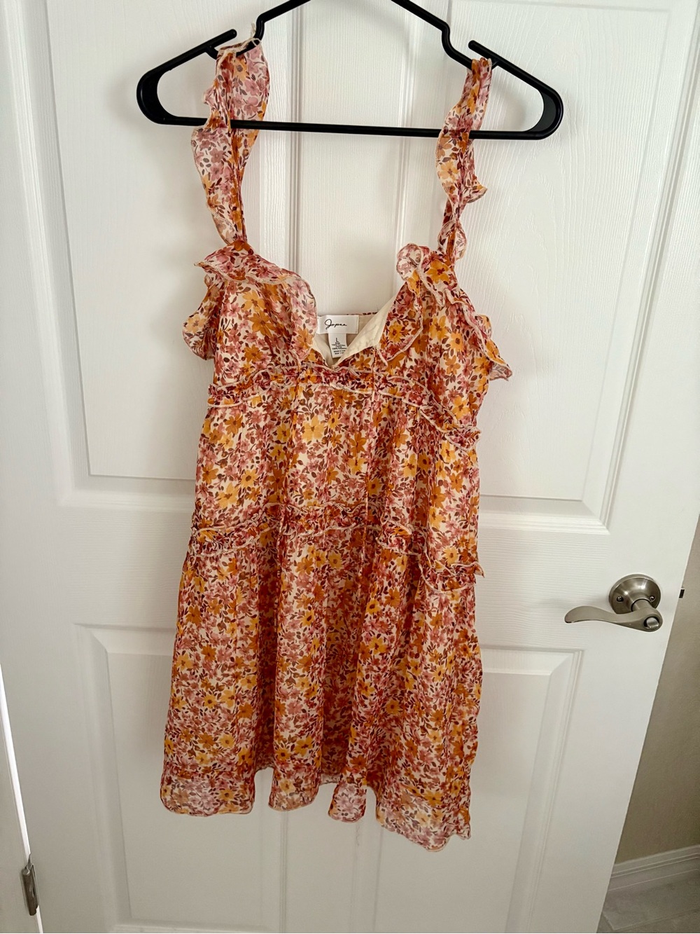 Floral Ruffle Sun Dress - Yellow & Pink